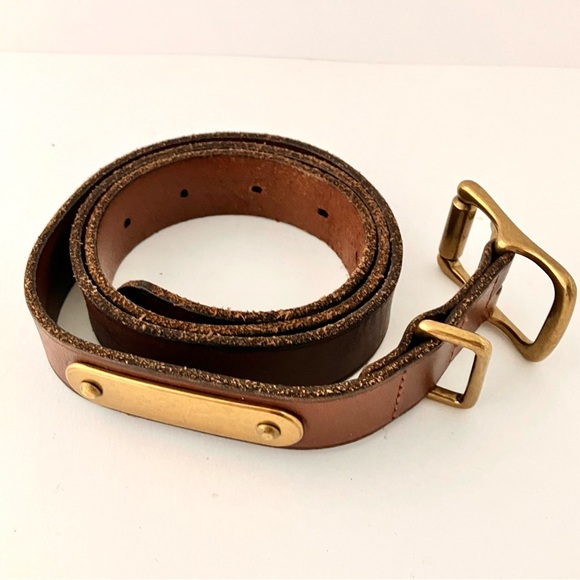 Polo by Ralph Lauren Dark Brown Belt with solid brass buckle & hardware - Picture 16 of 17